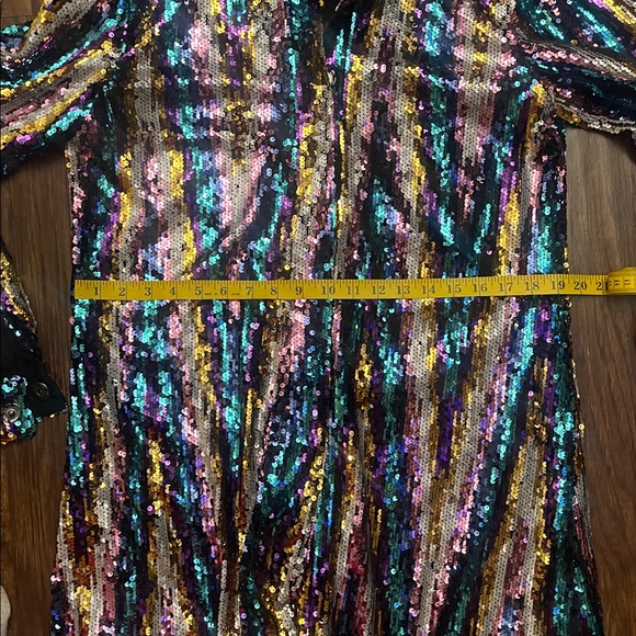 Meghan Fabulous MARTINI DRESS - RAINBOW GLITTER sequin Shirt Dress Size medium - Picture 11 of 16